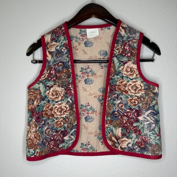 Vintage 70s Two Piece Cottage Floral Prairie Vest Dress Set | Size XXS/XS - Picture 14 of 16
